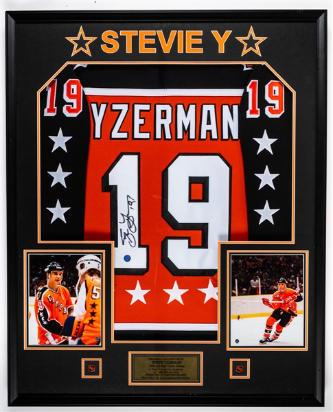 Steve Yzerman Signed 1984 NHL All-Star Game Jersey Framed Display (33 ½” x 43 ½”)