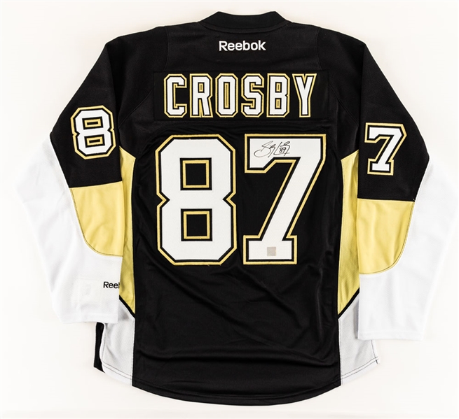Sidney Crosby Signed Pittsburgh Penguins Captains Home Jersey with COA 