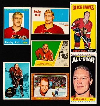 1959-60 to 1979-80 Topps, O-Pee-Chee and O-Pee-Chee WHA HOFer Bobby Hull Hockey Cards (31)