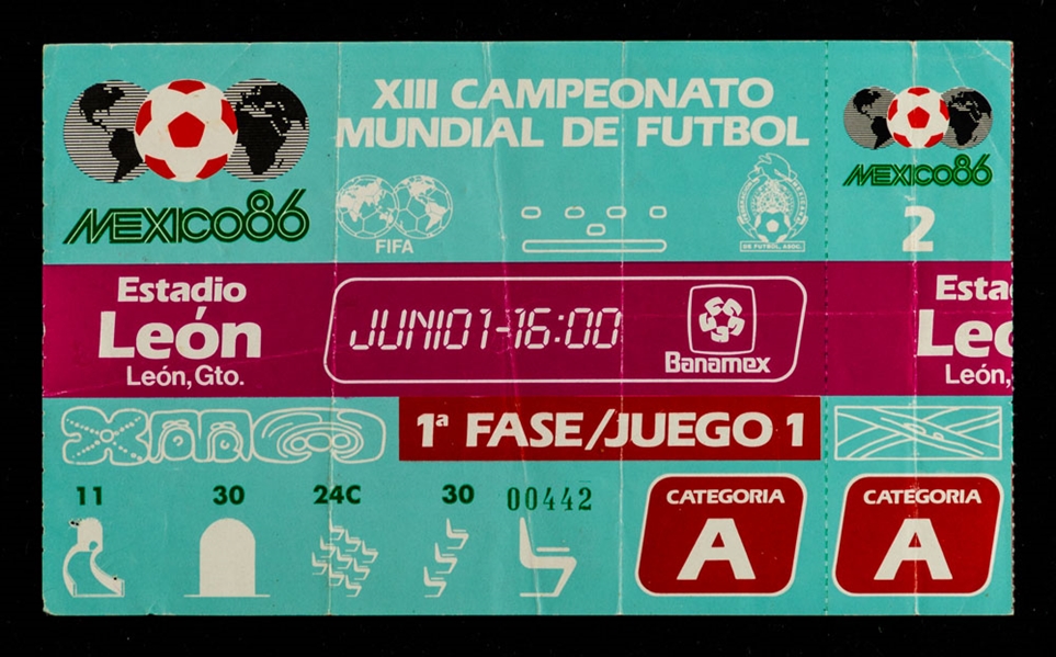1986 FIFA World Cup Canada (0) vs France (1) Full Ticket – June 1, 1986 – Canada’s First Appearance at the World Cup!