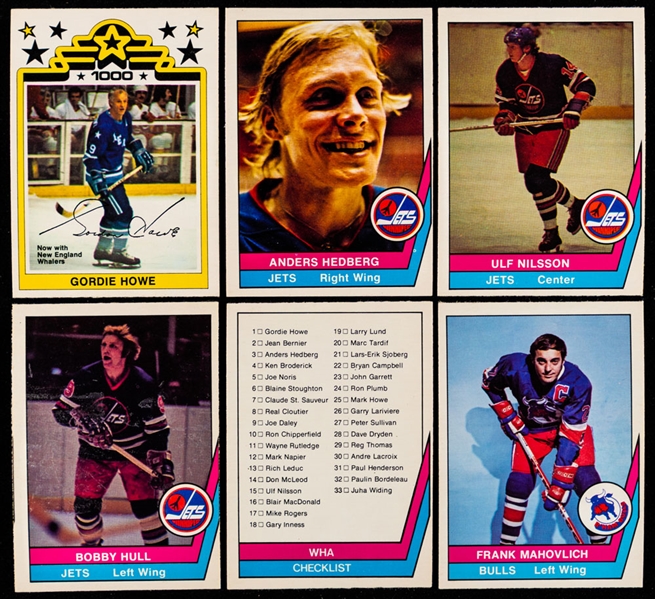 1977-78 O-Pee-Chee Hockey WHA Complete 66-Card Sets (2) and Near Complete Card Set (1)