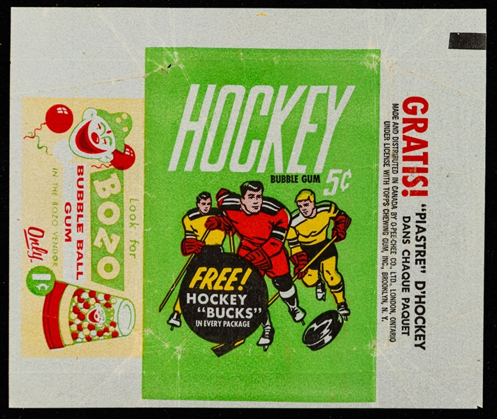 1962-63 Topps Hockey Card Wax Wrapper