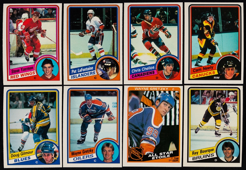 1984-85 O-Pee-Chee Hockey Complete 396-Card Set Plus Extras (Approx. 200) and Wrappers (55) 