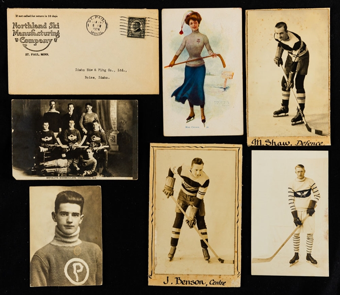 1910s and Later Hockey Postcard, Photo and Ephemera Collection of 18