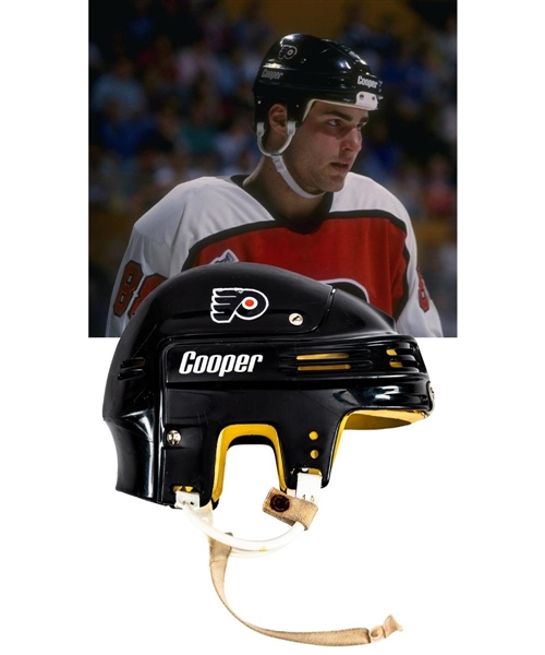 Eric Lindros 1992-93 Philadelphia Flyers Cooper Game-Worn Rookie Season Helmet with LOAs - Photo-Matched!