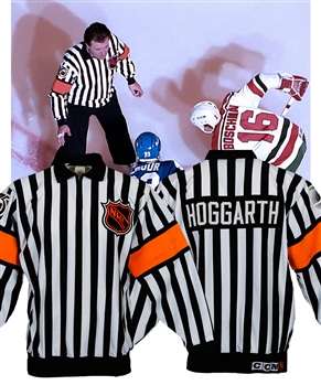Ron Hoggarth’s 1991-92 NHL Referee Game-Worn Jersey – 75th Patch! - Photo-Matched!