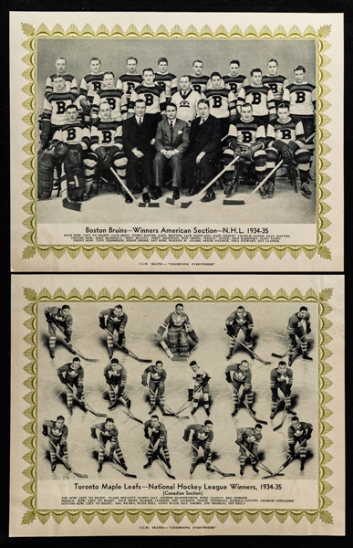 1934-35 CCM Team Picture Green Border Near Complete Set (8/10)