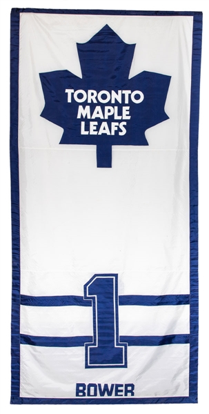 Johnny Bower Jersey Retirement Banner from Maple Leaf Gardens (83 1/2" x 168")