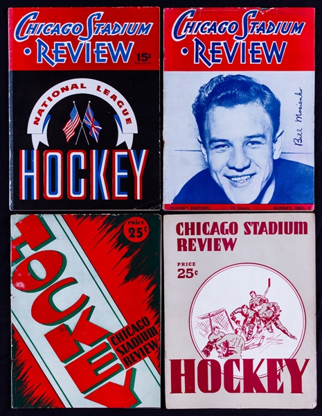 Chicago Stadium 1940s Chicago Black Hawks Hockey Programs (10) 