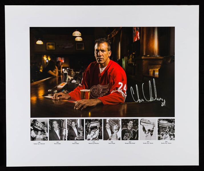 Chris Chelios Detroit Red Wings Career Highlights Signed Print with LOA – Proceeds to Benefit the Ted Lindsay Foundation (20” x 24”) 
