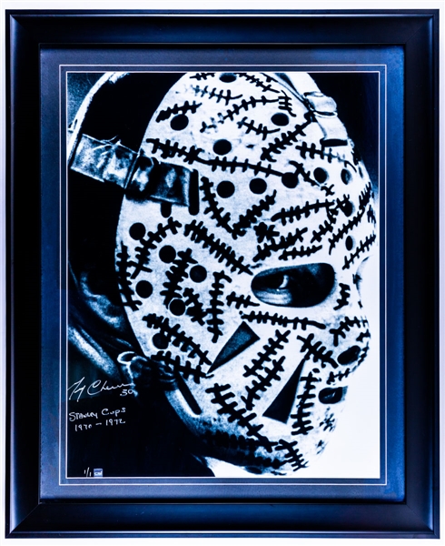 Gerry Cheevers Boston Bruins Stitches Mask Signed Oversized Limited-Edition #1/1 Framed Photo (37" x 45 1/2") 