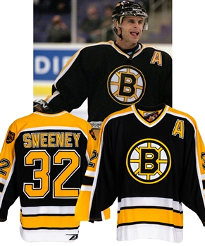 Don Sweeneys 1999-2000 Boston Bruins Game-Worn Alternate Captains Pre-Season Jersey with Team COA 