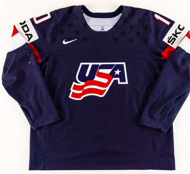 Anders Bjorks 2017 IIHF World Championships Team USA Game-Worn Jersey with USA Hockey LOA 