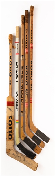 Mid-to-Late-1970s New York Islanders Game-Used Stick Collection of 19 Including Smith, Bossy, Trottier, Potvin and Gillies