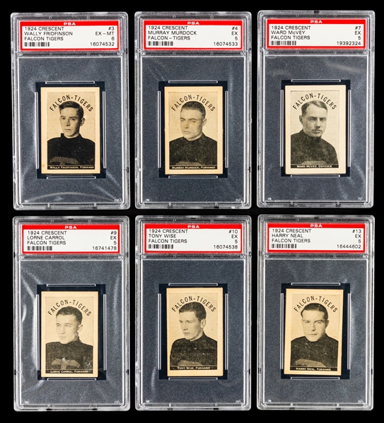 1924-25 Crescent Falcon-Tigers Hockey PSA-Graded Complete 13-Card Set - Includes 11 Cards which are Highest Graded!