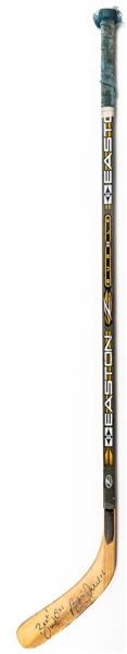 Brett Hulls Late-1990s Dallas Stars Signed Easton Z-Bubble Game-Used Stick
