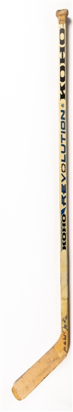 Jari Kurris 1996-97 Anaheim Mighty Ducks Signed Koho Revolution Game-Used Stick
