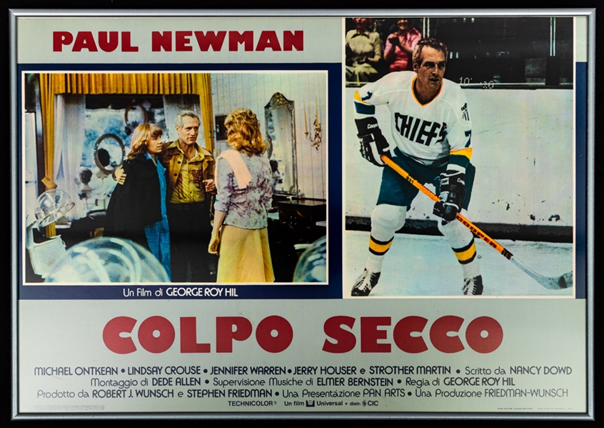 "Slap Shot" 1977 Hockey Movie Framed Posters (3) - Each Features Reggie Dunlop (Paul Newman)