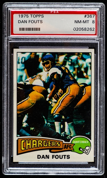 1975 Topps Football Card #367 HOFer Dan Fouts Rookie - Graded PSA 8