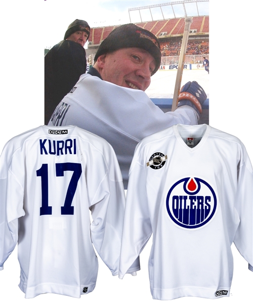 Jari Kurris 2003 Heritage Classic Edmonton Oilers MegaStars Practice Jersey with LOA