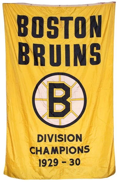 Huge 1929-30 Boston Bruins Championship Banner from Boston Garden (8 x 12)