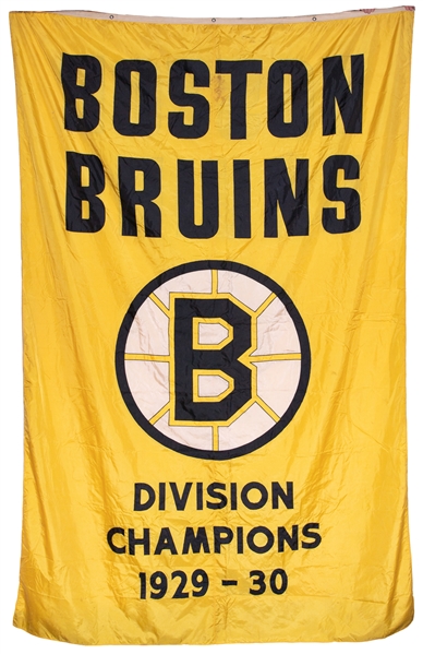 Huge 1929-30 Boston Bruins Championship Banner from Boston Garden (8 x 12)