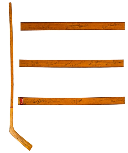 Montreal Maroons 1936-37 Team-Signed Jimmy Ward Model Hockey Stick by 18 Including Deceased HOFers Lionel Conacher, Alex Connell and Carl Voss