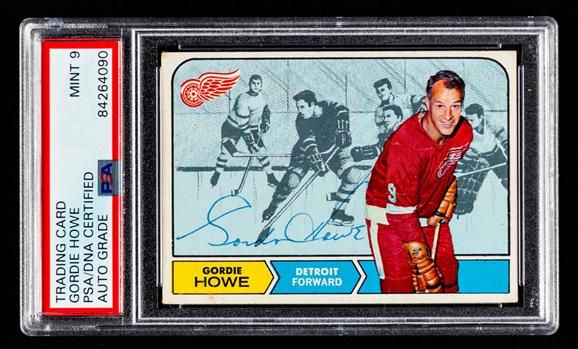 1968-69 Topps Signed Hockey Card #29 HOFer Gordie Howe - PSA/DNA Certified (Auto Grade 9)