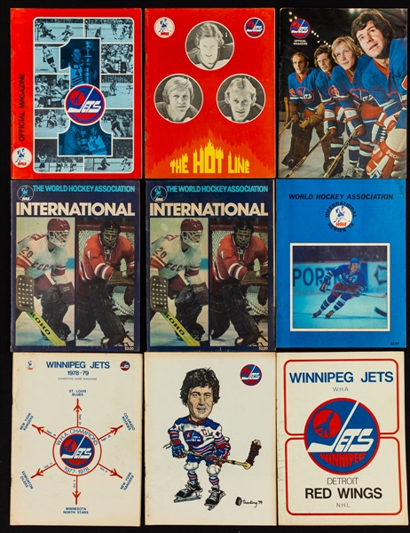 WHA Winnipeg Jets Memorabilia Collection Including Programs, Scrapbooks, Schedules and 1972 Bobby Hull Signs with Jets Press Release Kit