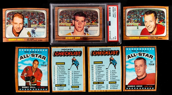 1966-67 Topps Hockey Complete 132-Card Set Including #35 HOFer Bobby Orr Rookie Card (Graded PSA 3)