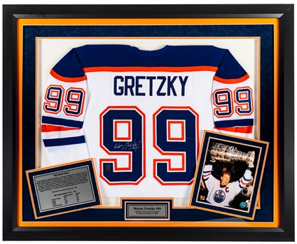 Wayne Gretzky Signed Edmonton Oilers Jersey Framed Display with WGA COA (36" x 44")
