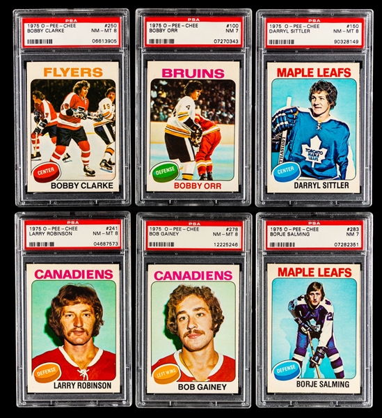 1975-76 O-Pee-Chee Hockey Complete 396-Card High Grade Set Including 12 PSA-Graded Cards (All PSA 7 or Better)
