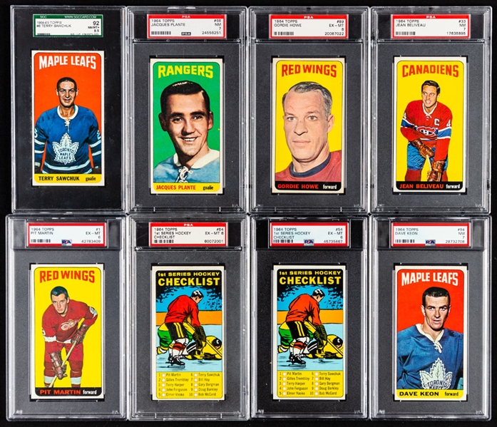 1964-65 Topps Hockey Tall Boys Starter Set (83/110) Including 38 Graded Cards (Mostly PSA)