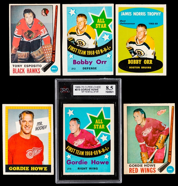 1969-70 O-Pee-Chee Hockey Complete 231-Card Set with Graded Cards (4) Plus "4-in-1" Mini-Cards (15) and Albums (15)