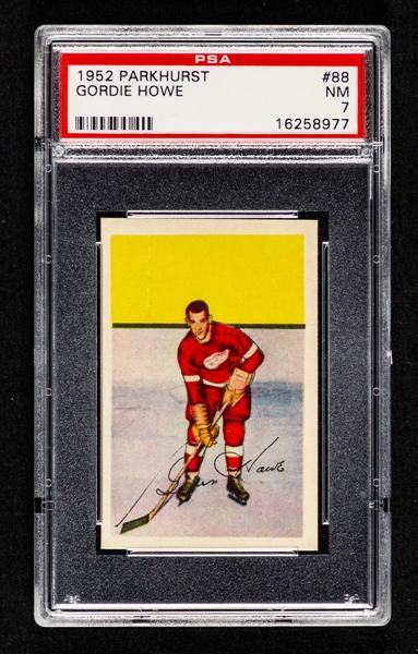 1952-53 Parkhurst Hockey Card #88 HOFer Gordie Howe - Graded PSA 7