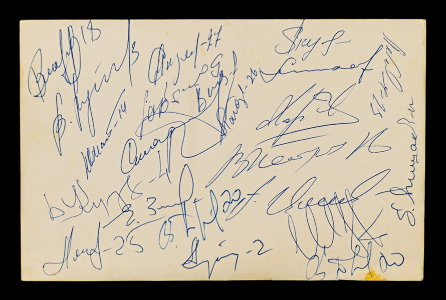 Circa 1972 Soviet Union National Team Vintage Team-Signed Photograph by Approx. 20 Including Kharlamov, Tretiak, Yakushev and Others