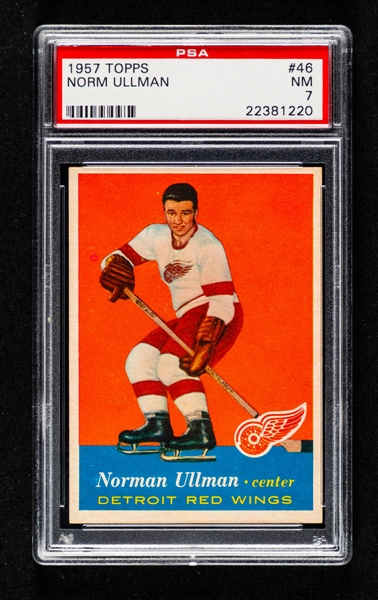 1957-58 Topps Hockey Card #46 HOFer Norm Ullman Rookie - Graded PSA 7