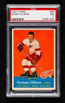 1957-58 Topps Hockey Card #46 HOFer Norm Ullman Rookie - Graded PSA 7