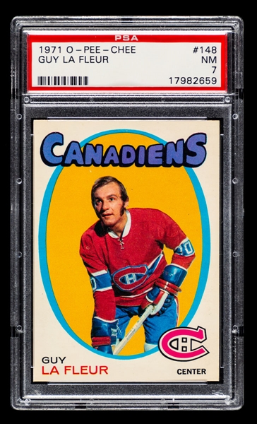 1971-72 O-Pee-Chee Hockey Card #148 HOFer Guy Lafleur Rookie - Graded PSA 7