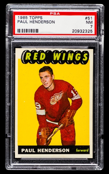 1965-66 Topps Hockey Card #51 Paul Henderson Rookie - Graded PSA 7