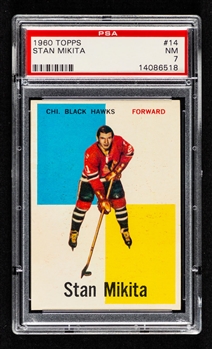 1960-61 Topps Hockey Card #14 HOFer Stan Mikita Rookie - Graded PSA 7