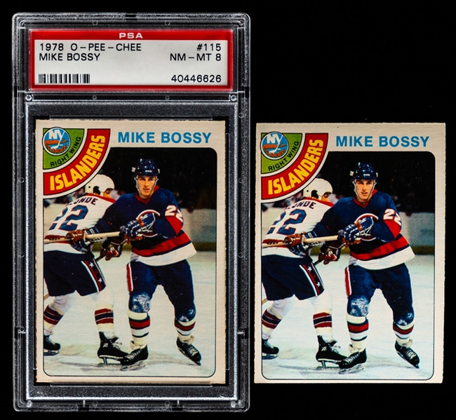 1978-79 O-Pee-Chee Hockey Complete 396-Card Mid-Grade Set Including #115 HOFer Mike Bossy Rookie (Graded PSA 8) - Extra #115 Bossy RC Also Included