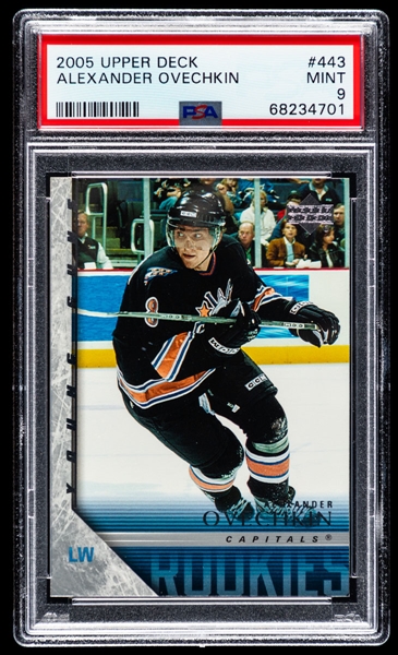 2005-06 Upper Deck Young Guns Hockey Card #443 Alexander Ovechkin Rookie - Graded PSA 9