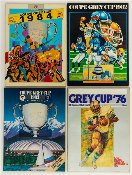 CFL 1960s to 1980s Program Collection of 190 including One Dozen Different Grey Cup Programs (1972 to 1996)