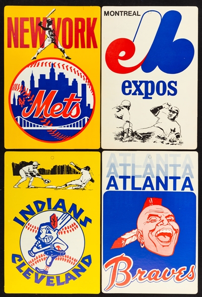 Circa Early-1970s MLB (24) and NFL (26) Cardboard Team Signs Collection of 50 