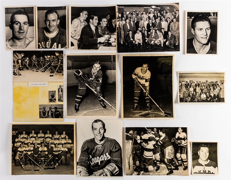 Joe Evans 1930s to 1950s Minor and Pro Hockey Career Scrapbooks (9) with Many Photos/Team Photos - San Francisco Shamrocks, Portland Eagles, Victoria Cougars