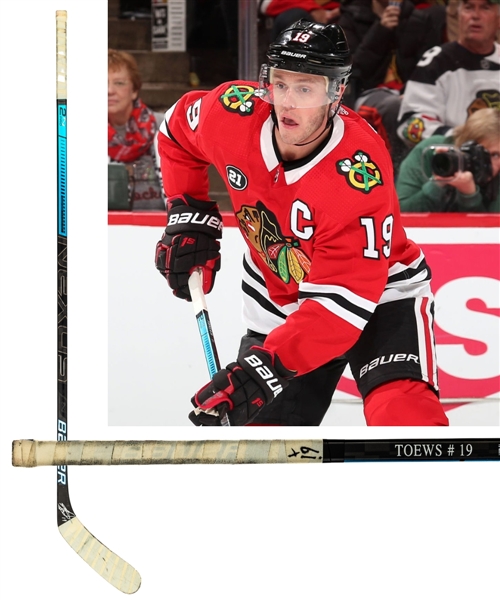 Jonathan Toews’ Late-2010s/Early-2020s Chicago Blackhawks Signed Bauer Nexus 2N Game-Used Stick