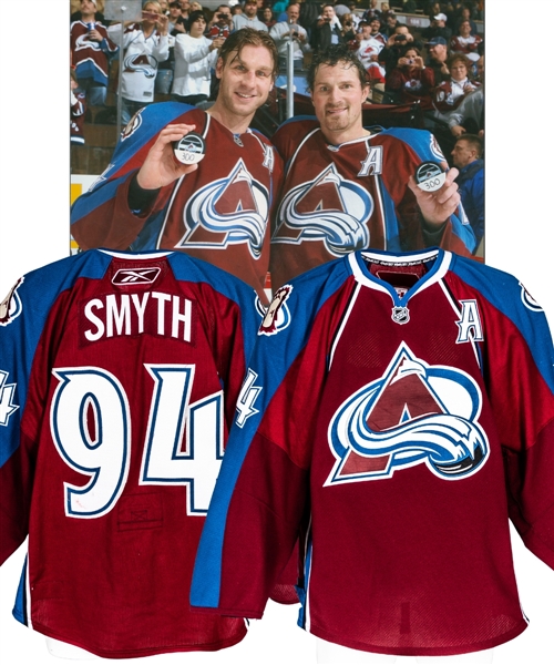 Ryan Smyths 2008-09 Colorado Avalanche "300th Goal" Game-Worn Alternate Captains Jersey - Photo-Matched!