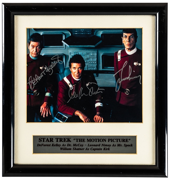 Star Trek The Motion Picture Cast Multi-Signed Framed Photo Including Nimoy, Shatner & Kelley with JSA LOA (13 ½” x 14 ¼”)