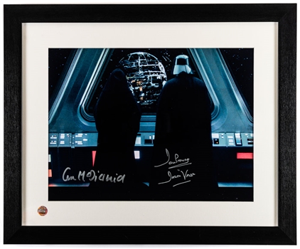 David Prowse and Ian McDiarmid Dual-Signed Star Wars Darth Vader/Emperor Death Star Framed Photo with JSA LOA (22” x 18”)